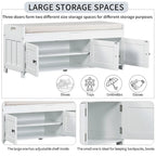 3-drawer Wooden Storage Bench with Cushion