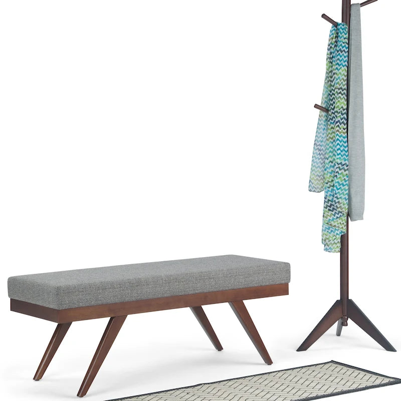 WYNDENHALL Nadine 48 inch Wide Mid Century Modern Rectangle Ottoman Bench