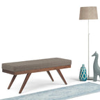 WYNDENHALL Nadine 48 inch Wide Mid Century Modern Rectangle Ottoman Bench