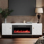 Clihome High Gloss Storage 70  TV Stand with 36  Electric Fireplace