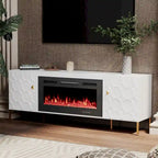 Clihome High Gloss Storage 70  TV Stand with 36  Electric Fireplace