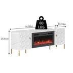 Clihome High Gloss Storage 70  TV Stand with 36  Electric Fireplace