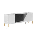 Clihome High Gloss Storage 70  TV Stand with 36  Electric Fireplace