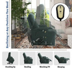 Clihome Soft Upholstered Electric Massage Recliner with Cup Holder