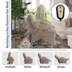 Clihome Soft Upholstered Electric Massage Recliner with Cup Holder