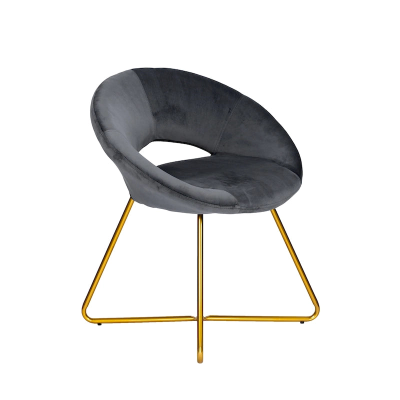 Porthos Home Reine Leisure Accent Chair, Velvet Upholstery, Gold Legs
