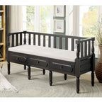 Kram Farmhouse Fabric Padded 3-Drawer Storage Bench by Furniture of America
