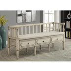 Kram Farmhouse Fabric Padded 3-Drawer Storage Bench by Furniture of America