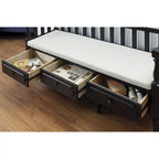 Kram Farmhouse Fabric Padded 3-Drawer Storage Bench by Furniture of America