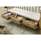 Kram Farmhouse Fabric Padded 3-Drawer Storage Bench by Furniture of America