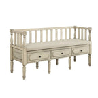 Kram Farmhouse Fabric Padded 3-Drawer Storage Bench by Furniture of America