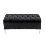 Porthos Home Helge Velvet Flip Top Storage Ottoman Bench with Chrome Legs