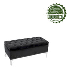 Porthos Home Helge Velvet Flip Top Storage Ottoman Bench with Chrome Legs