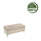 Porthos Home Helge Velvet Flip Top Storage Ottoman Bench with Chrome Legs