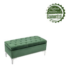 Porthos Home Helge Velvet Flip Top Storage Ottoman Bench with Chrome Legs
