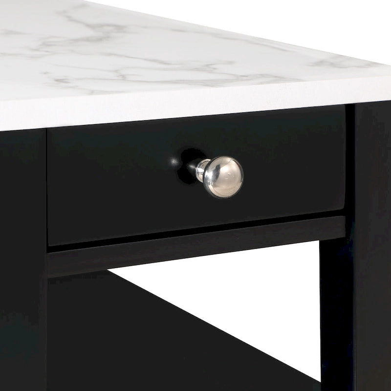 Convenience Concepts American Heritage 1 Drawer Chairside End Table with Shelves