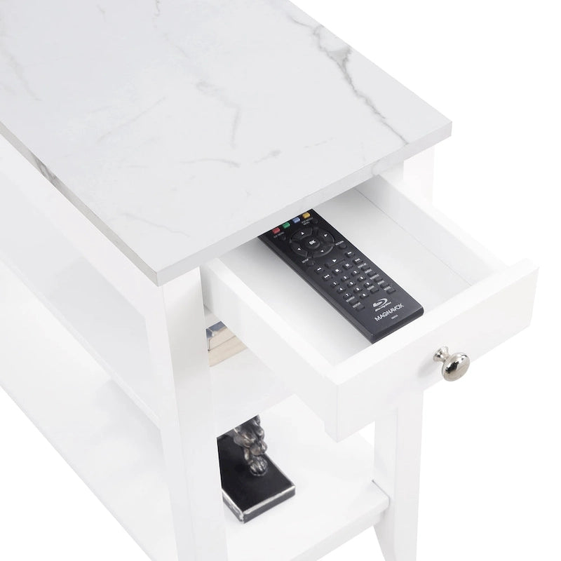 Convenience Concepts American Heritage 1 Drawer Chairside End Table with Shelves