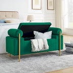 Elegant Upholstered Velvet Storage Bench