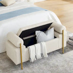 Elegant Upholstered Velvet Storage Bench
