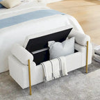 Elegant Upholstered Velvet Storage Bench