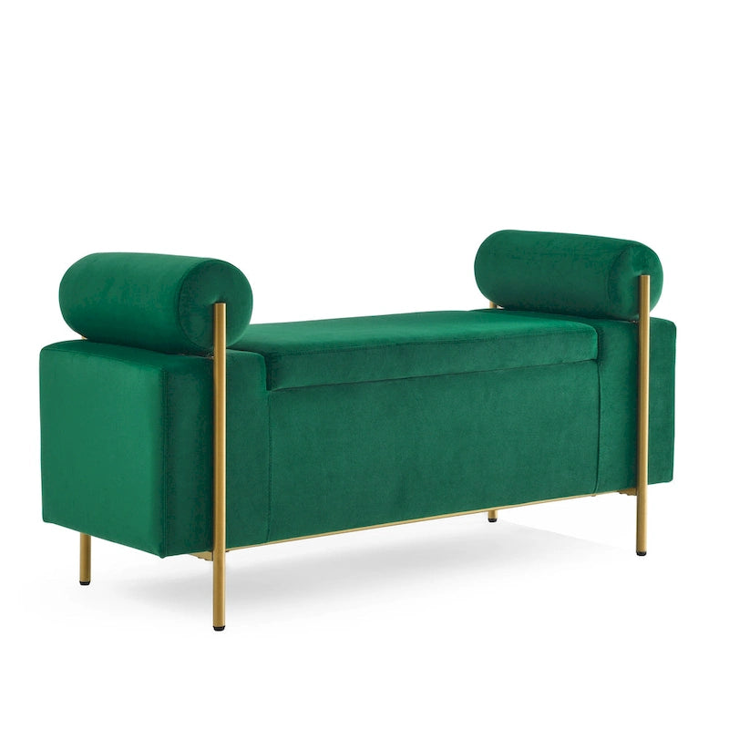 Elegant Upholstered Velvet Storage Bench