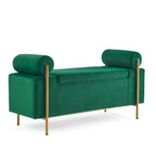 Elegant Upholstered Velvet Storage Bench
