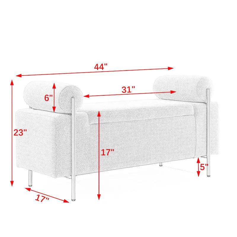 Elegant Upholstered Velvet Storage Bench