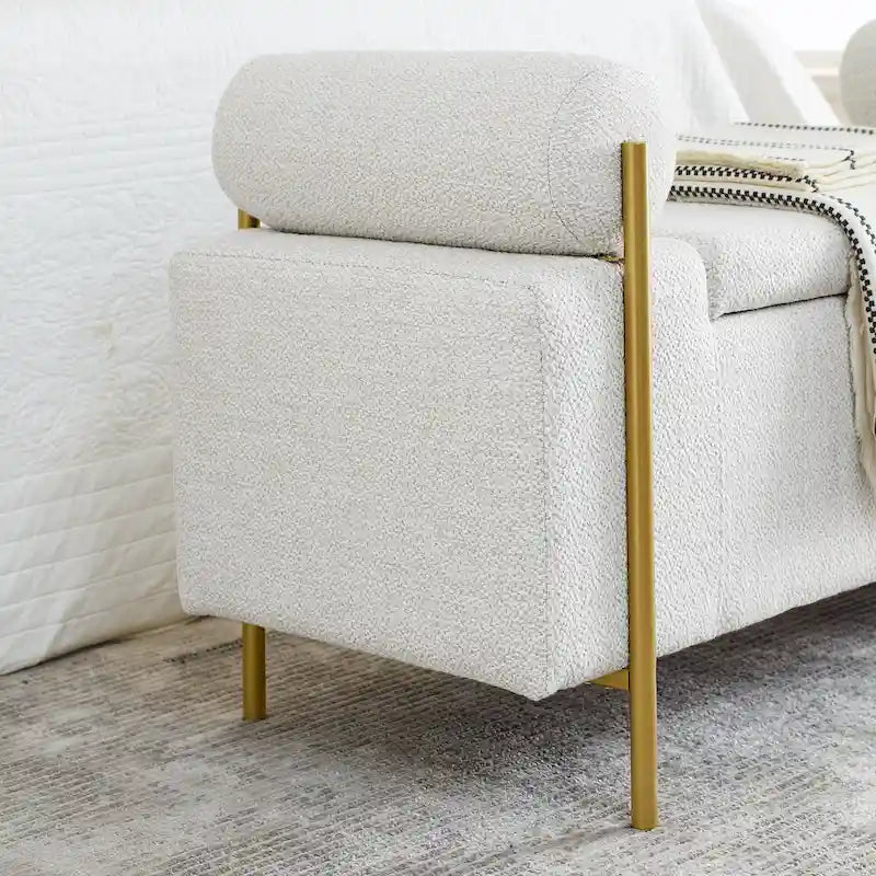 Elegant Upholstered Velvet Storage Bench