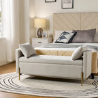 Angelus Upholstered Flip Top Storage Bench withTwo Pillows and Arms by HULALA HOME