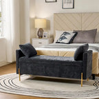 Angelus Upholstered Flip Top Storage Bench withTwo Pillows and Arms by HULALA HOME