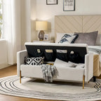 Angelus Upholstered Flip Top Storage Bench withTwo Pillows and Arms by HULALA HOME