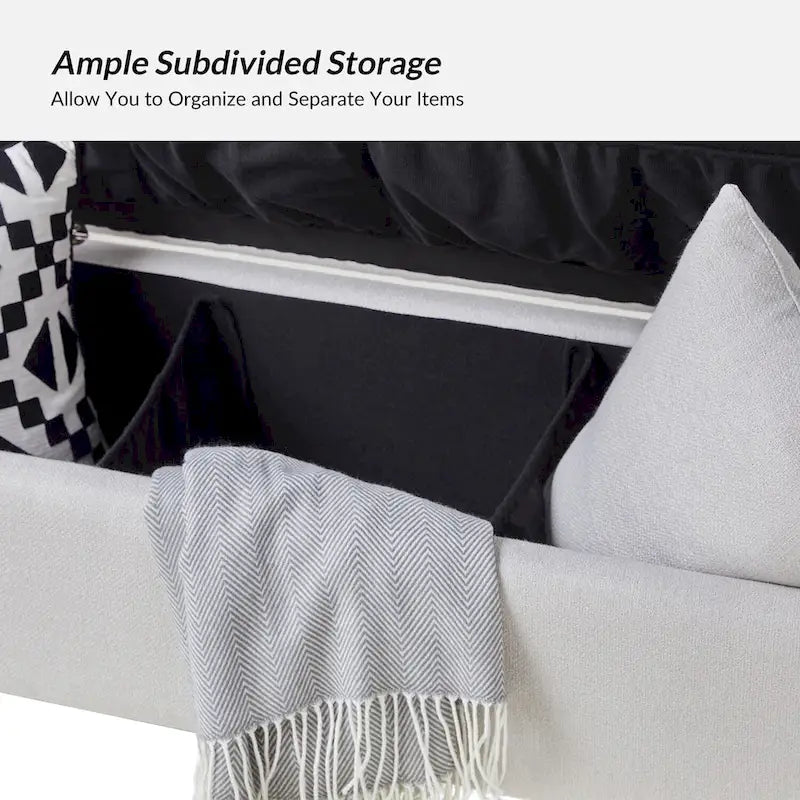 Angelus Upholstered Flip Top Storage Bench withTwo Pillows and Arms by HULALA HOME