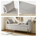 Angelus Upholstered Flip Top Storage Bench withTwo Pillows and Arms by HULALA HOME