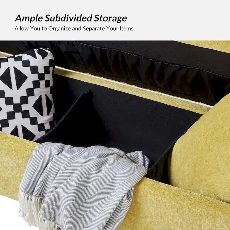 Angelus Upholstered Flip Top Storage Bench withTwo Pillows and Arms by HULALA HOME