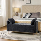 Angelus Upholstered Flip Top Storage Bench withTwo Pillows and Arms by HULALA HOME