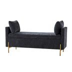 Angelus Upholstered Flip Top Storage Bench withTwo Pillows and Arms by HULALA HOME