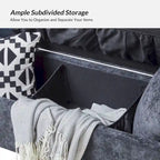 Angelus Upholstered Flip Top Storage Bench withTwo Pillows and Arms by HULALA HOME