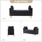 Angelus Upholstered Flip Top Storage Bench withTwo Pillows and Arms by HULALA HOME