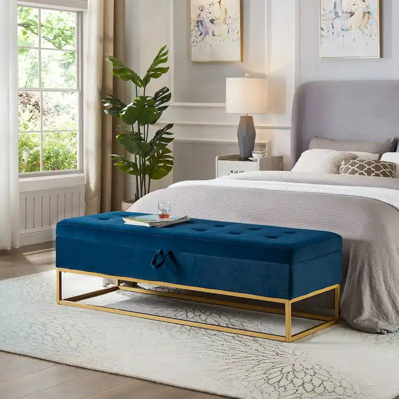 58.6  Bed Bench Metal Base with Storage
