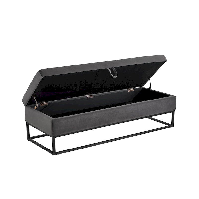 58.6  Bed Bench Metal Base with Storage