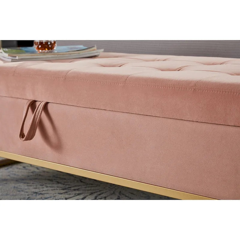 58.6  Bed Bench Metal Base with Storage
