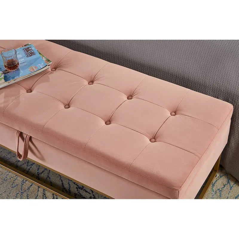 58.6  Bed Bench Metal Base with Storage