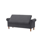 Storage Bench for Bedroom End of Bed Rolled Armed Linen Fabric Ottoman Couch Long Bench