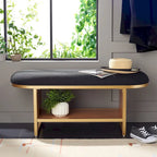 SAFAVIEH Mignon Open Shelf Bench withCushion - 42  W x 15  D x 18  H - 42Wx15Dx18H