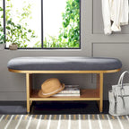 SAFAVIEH Mignon Open Shelf Bench withCushion - 42  W x 15  D x 18  H - 42Wx15Dx18H