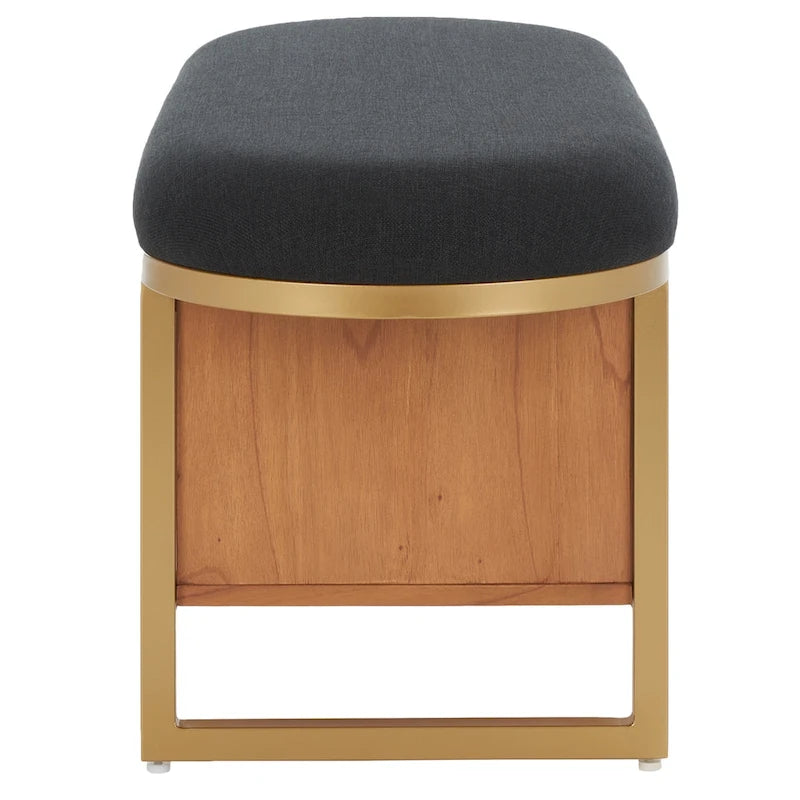 SAFAVIEH Mignon Open Shelf Bench withCushion - 42  W x 15  D x 18  H - 42Wx15Dx18H