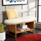 SAFAVIEH Mignon Open Shelf Bench withCushion - 42  W x 15  D x 18  H - 42Wx15Dx18H