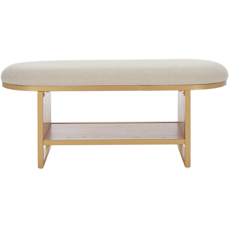 SAFAVIEH Mignon Open Shelf Bench withCushion - 42  W x 15  D x 18  H - 42Wx15Dx18H