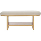 SAFAVIEH Mignon Open Shelf Bench withCushion - 42  W x 15  D x 18  H - 42Wx15Dx18H