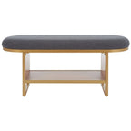 SAFAVIEH Mignon Open Shelf Bench withCushion - 42  W x 15  D x 18  H - 42Wx15Dx18H